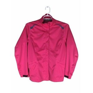 Nike Golf Storm Fit Womens Lightweight Pink Zip Pocket Jacket Size Large